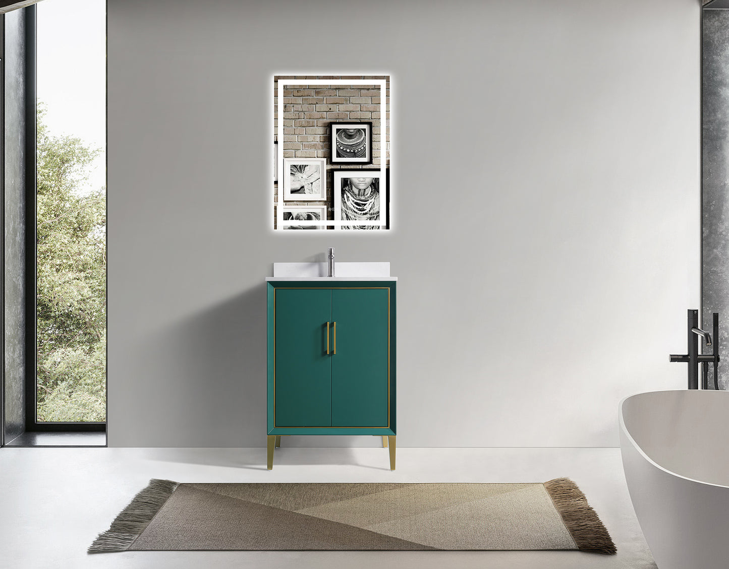ODBO 24"x22"x35" Cabinet Storage with Doors and Shelf Cottage Collection Wall Cabinet ODBO4-24GRN