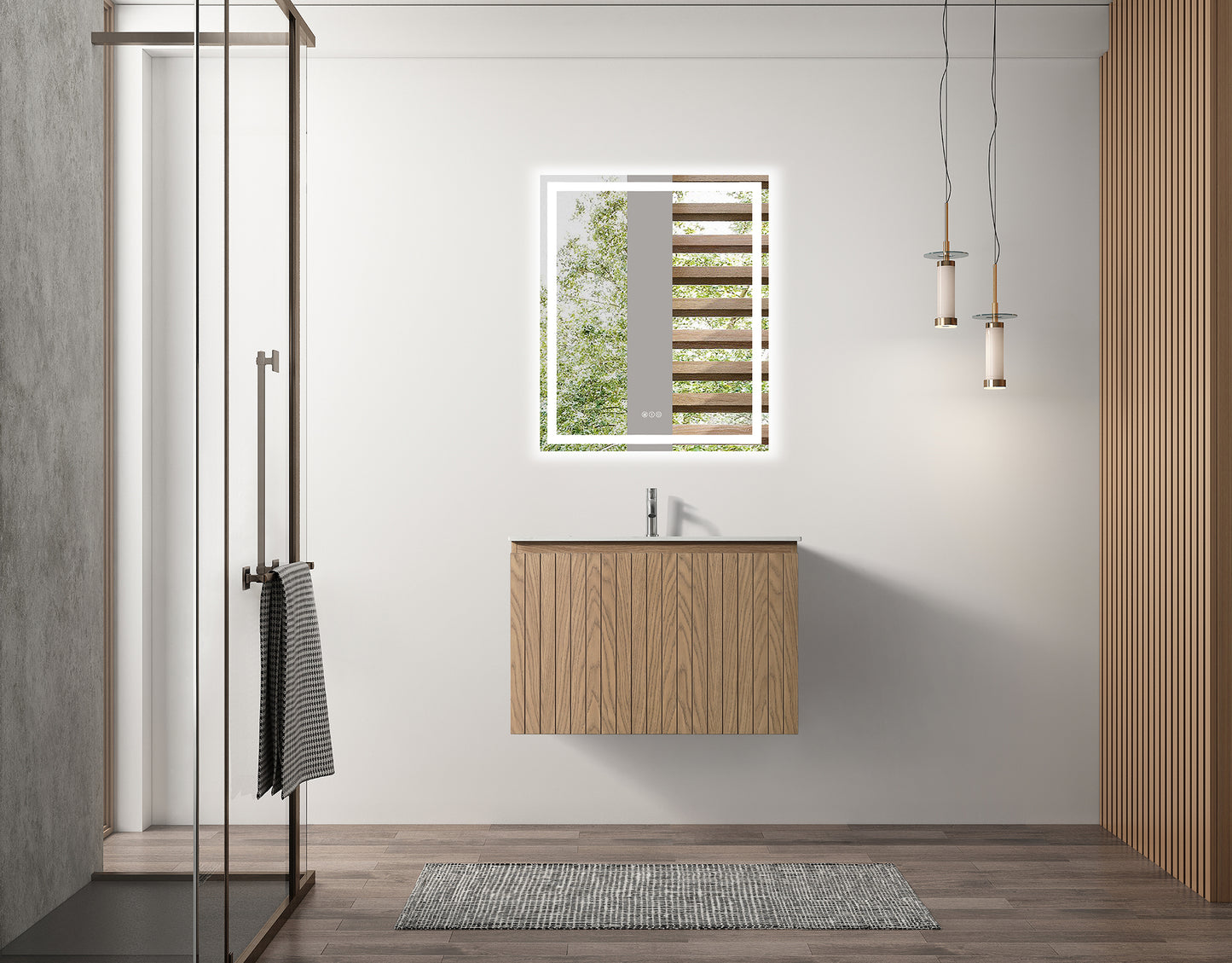 ODBO 30"x19 3/4"x20" Tall Storage Cabinet with Doors Floor Cabinet for Bathroom ODBO5-30