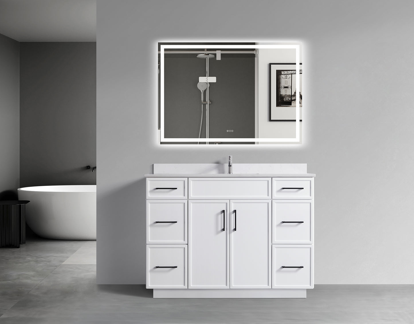 ODBO 48"x22"x35" Over The Toilet Storage Cabinet Wall Cabinet for Bathroom ODBO3-48WHT