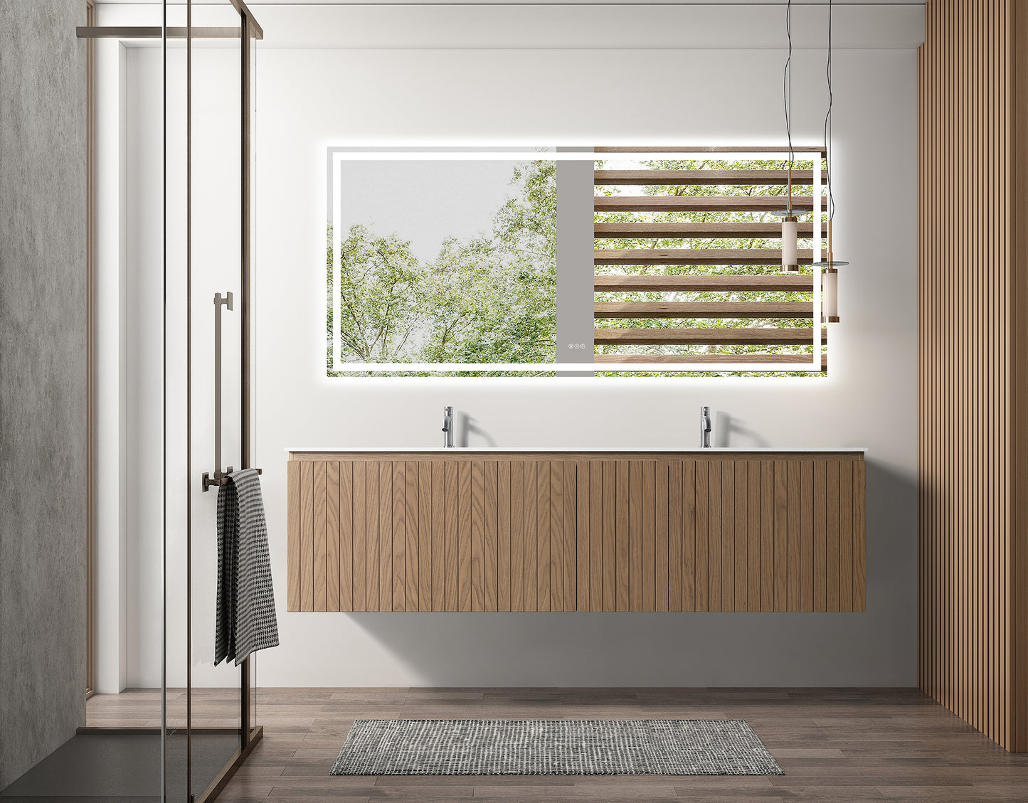 ODBO 72"x19 3/4"x20" Over Toilet Storage Cabinet with Doors ODBO5-72D