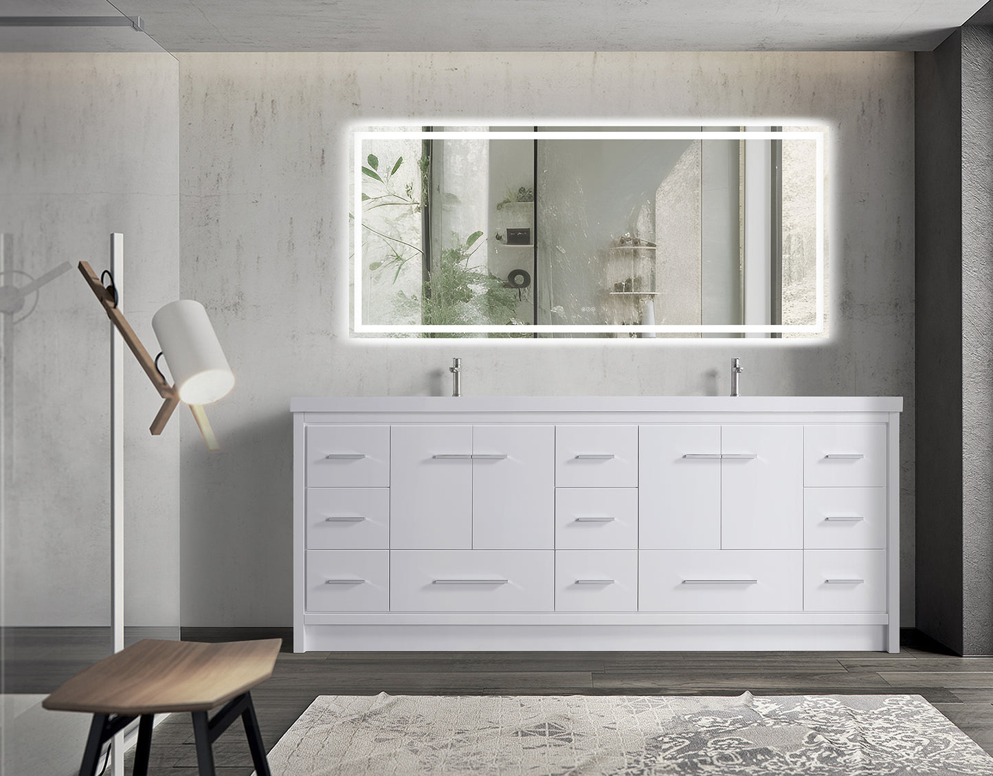ODBO 84"x19 3/4"x35" Bathroom Cabinet with Large Space ODBO2-84D
