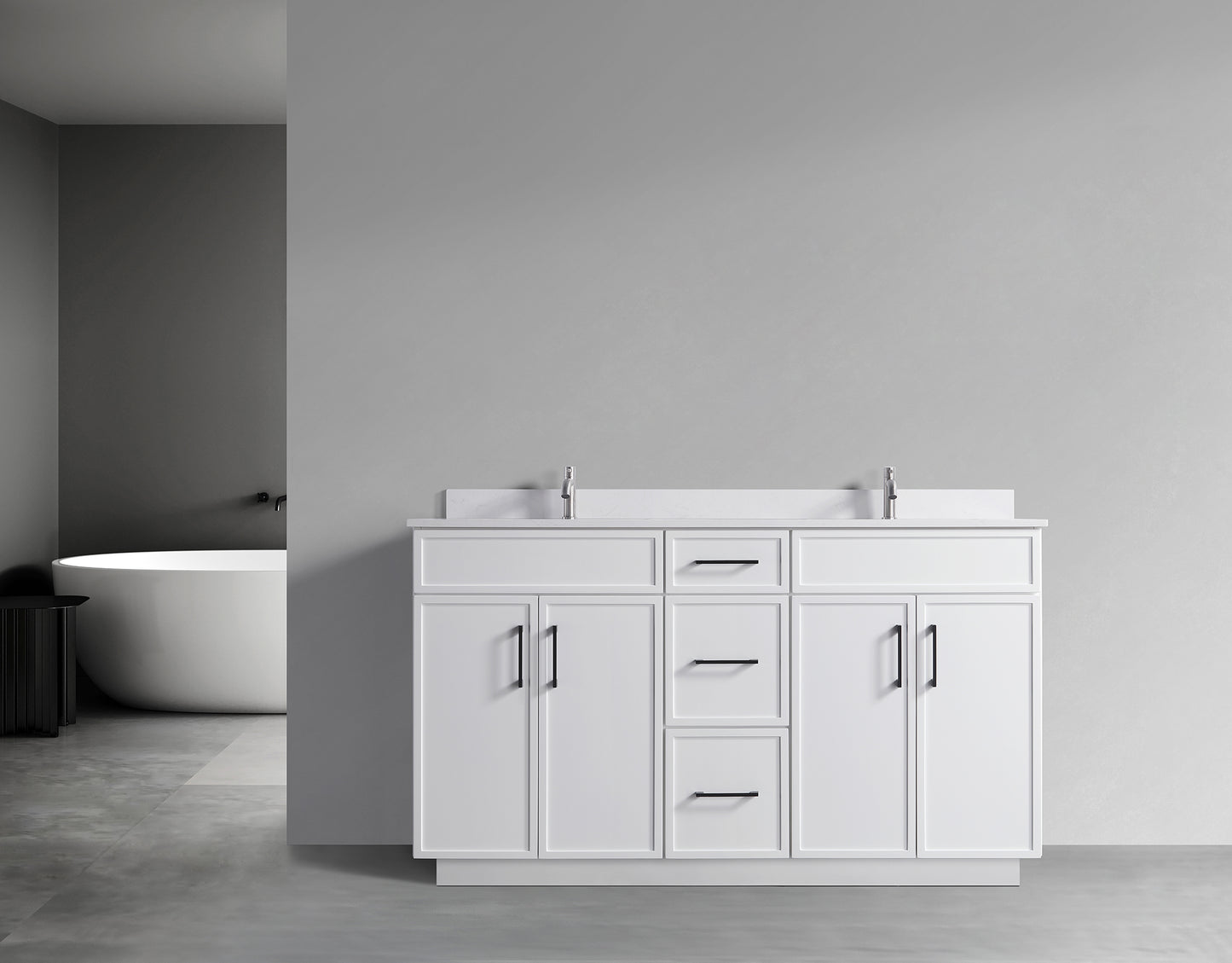 ODBO 60"x22"x35" The Toilet Storage Cabinet Bathroom ODBO3-60DWHT