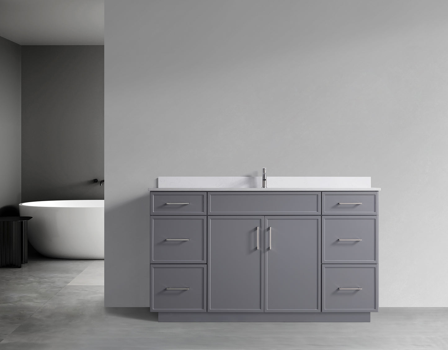 ODBO 60"x22"x35" Bathroom Wall Cabinet Over The Toilet Space Saver Storage Cabinet ODBO3-60SGRY