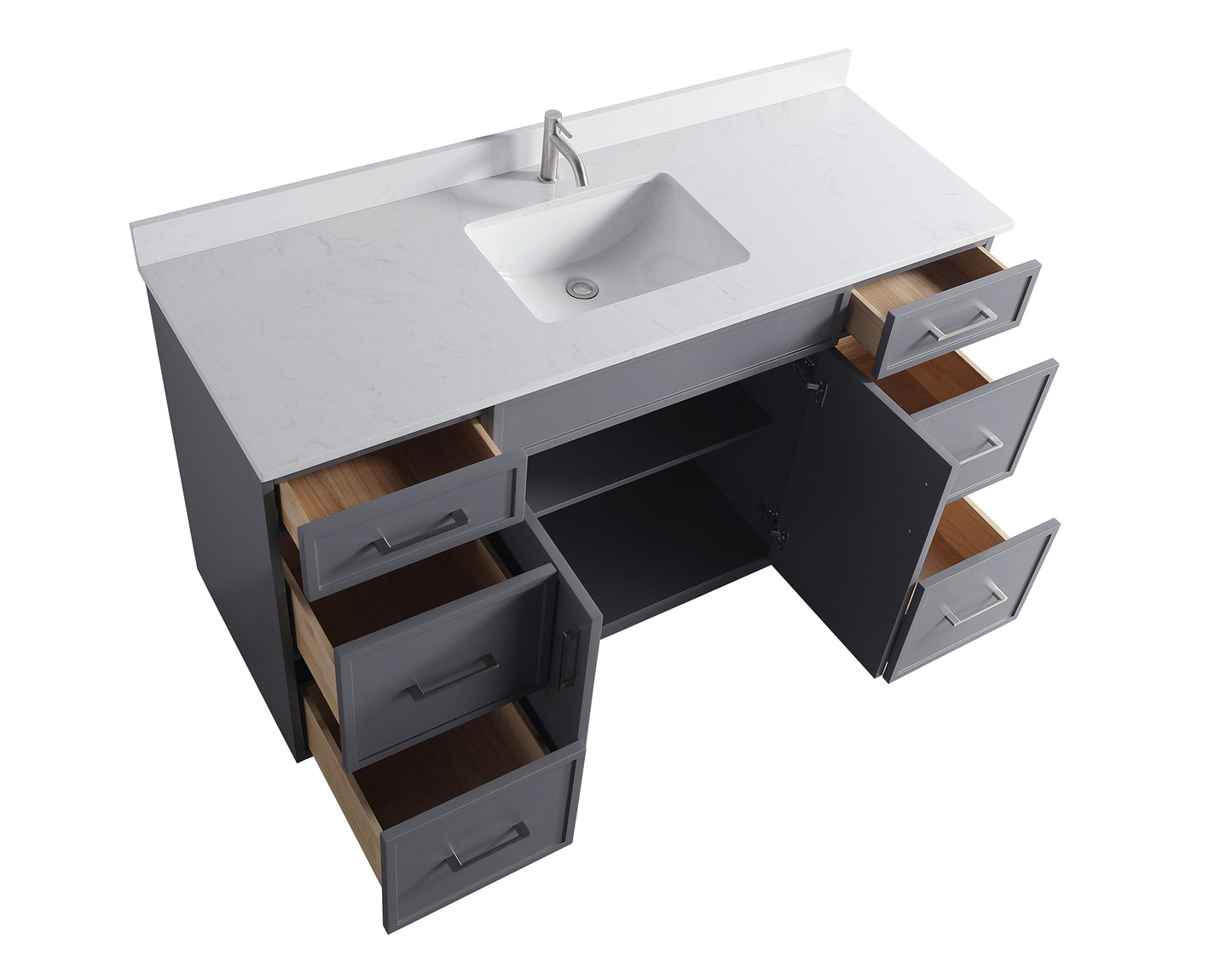 ODBO 60"x22"x35" Bathroom Wall Cabinet Over The Toilet Space Saver Storage Cabinet ODBO3-60SGRY