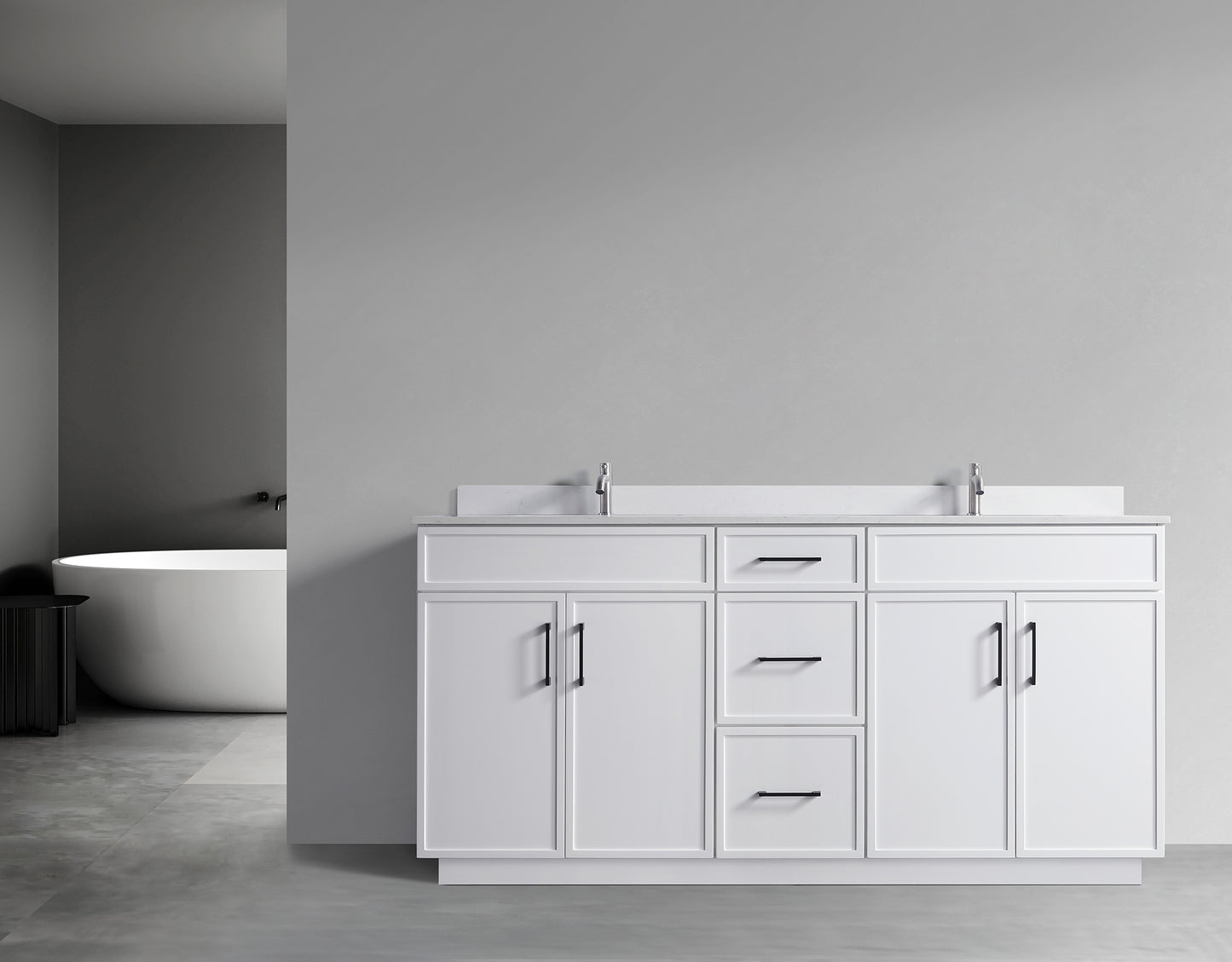ODBO 72"x22"x35" Over The Toilet Storage Cabinet Wall Cabinet for Bathroom ODBO3-72DWHT