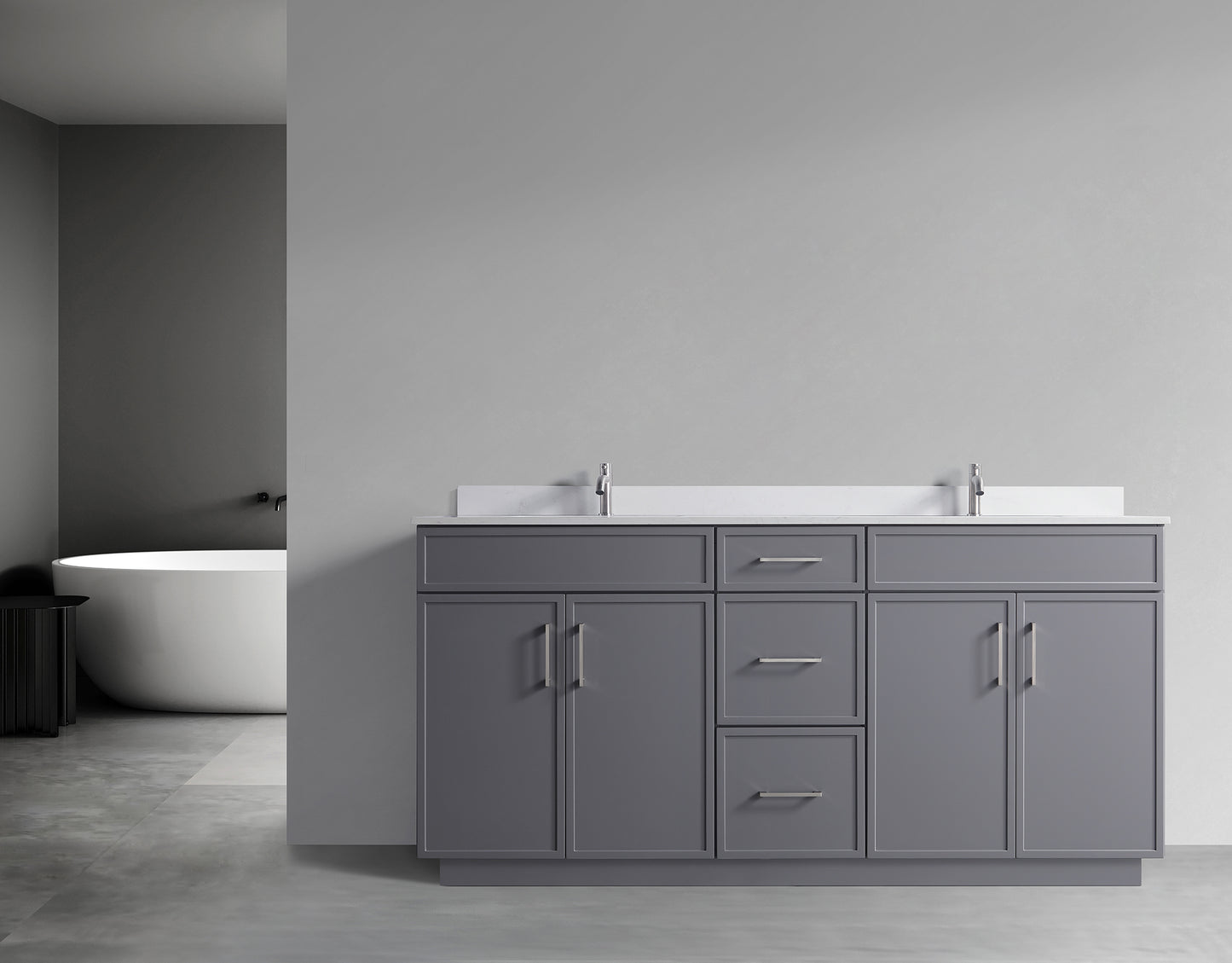 ODBO 72"x22"x35" Storage Cabinet Over The Toilet for Bathroom ODBO3-72DGRY