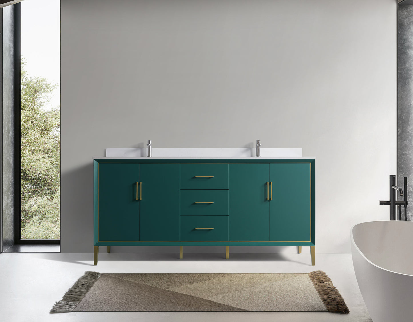 ODBO 72"x22"x35" Bathroom Wall Cabinet Over Toilet ODBO4-72DGRN