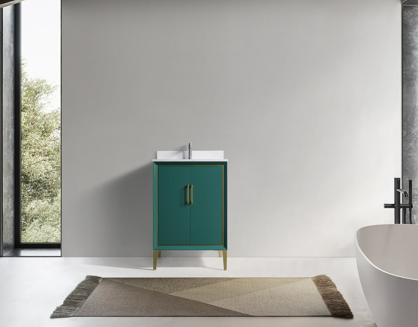 ODBO 24"x22"x35" Cabinet Storage with Doors and Shelf Cottage Collection Wall Cabinet ODBO4-24GRN