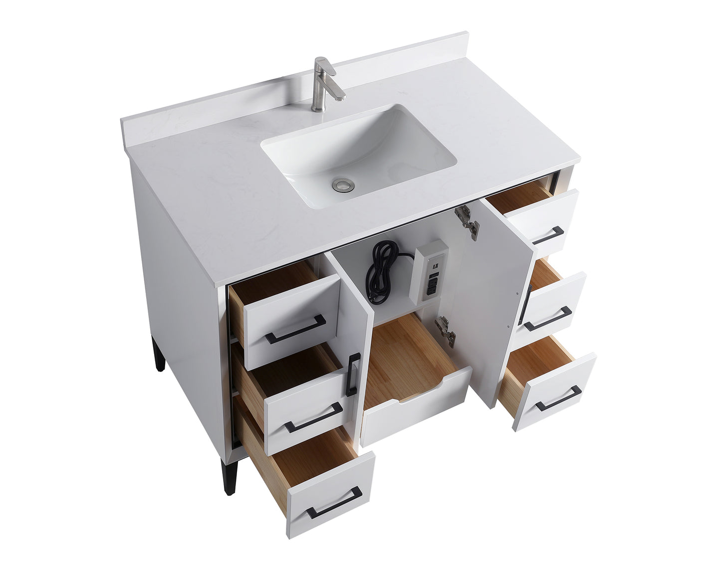 ODBO 36"x22"x35" Bathroom Cabinet with Large Space ODBO4-36WHT