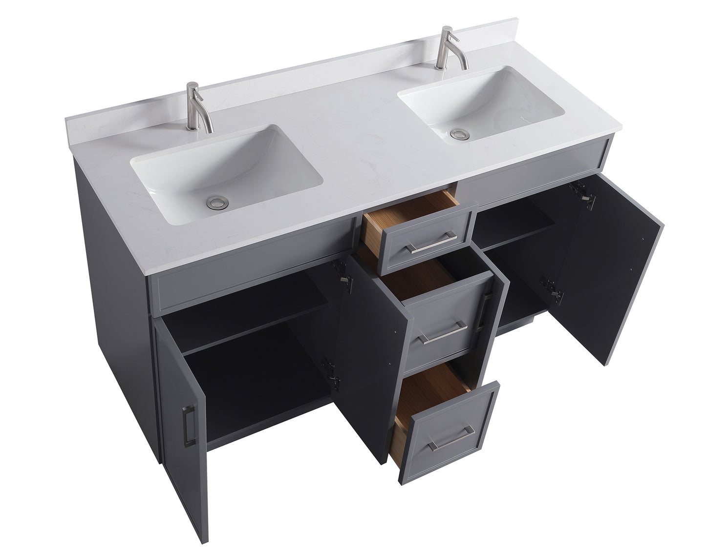 ODBO 60"x22"x35" Wall Cabinets with Doors Over The Toilet for Bathroom ODBO3-60DGRY