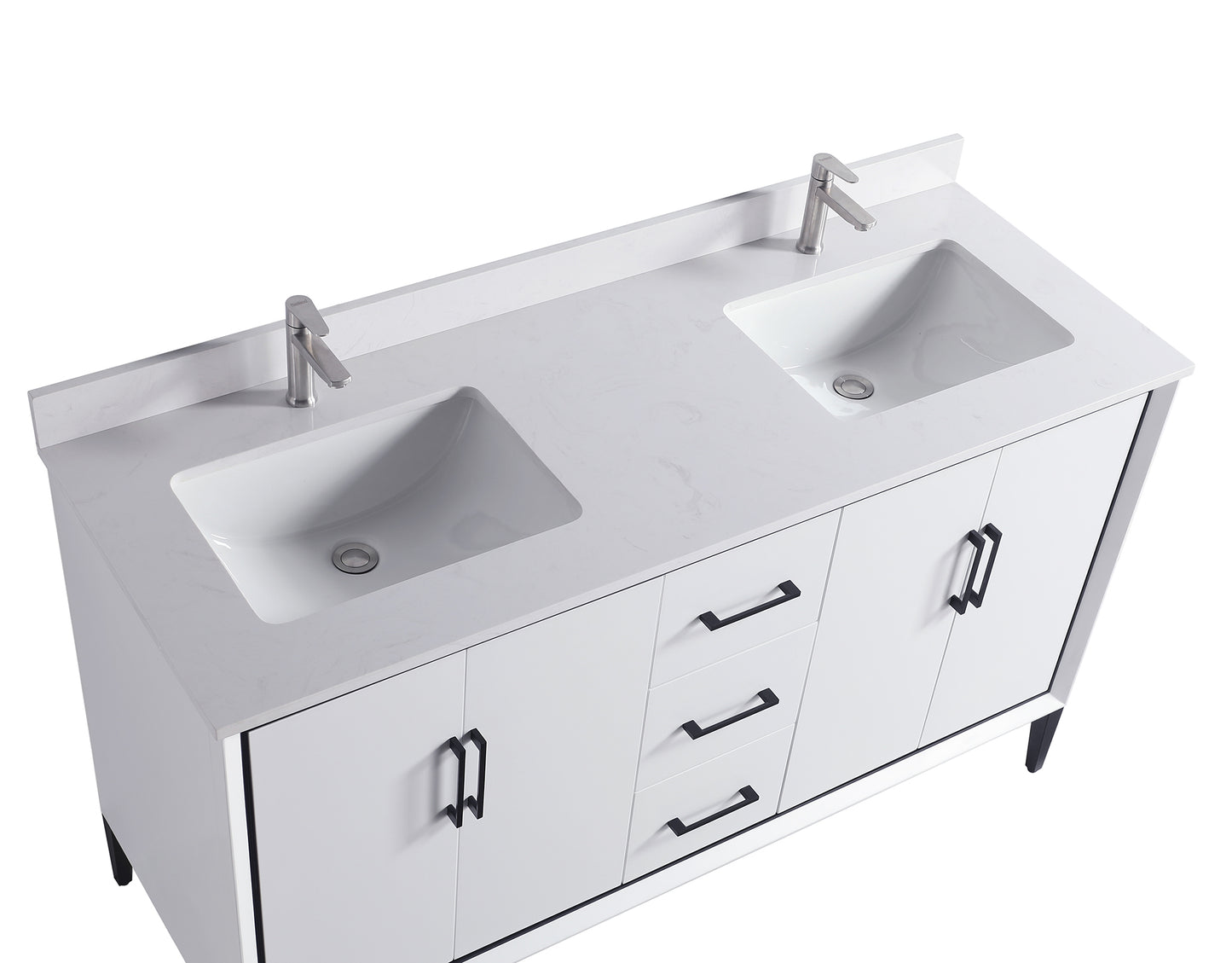 ODBO 60"x22"x35" Cabinet for Bathroom with Large Space ODBO4-60DWHT