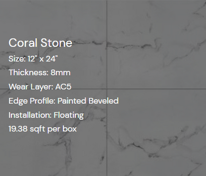 XPF Flooring- Coral Stone Bey 8mm 100% waterproof 19.38sf/box