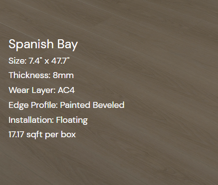 XPF Flooring- Spanish Bey 8mm 100% waterproof 17.17sf/box