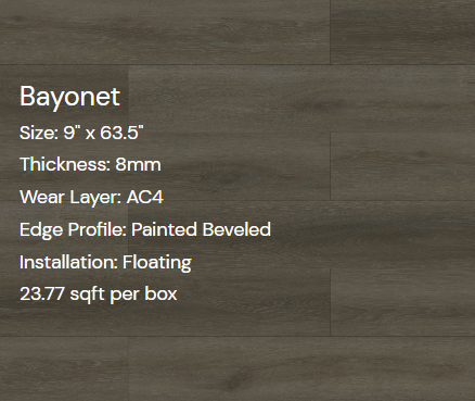 XPF Flooring- Bayonet 8mm 100% waterproof 23.77sf/box