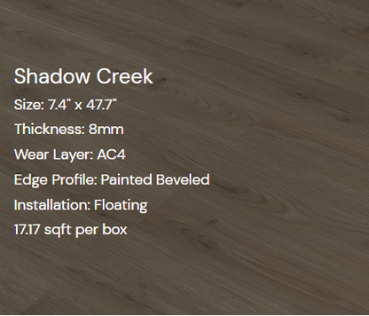 XPF Flooring- Shadow Creek 8mm 100% waterproof 17.17sf/box